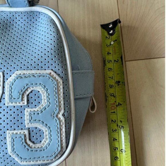 Vintage Roots bowling-style handbag in soft baby blue faux leather - Picture 6 of 8